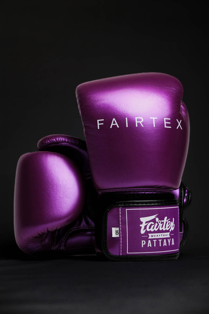 "Fairtex Metallic" bokso pirštinės - Purple