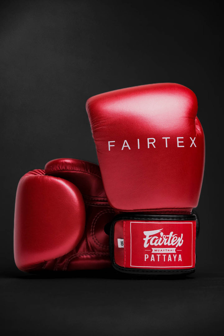 "Fairtex Metallic" bokso pirštinės - Red