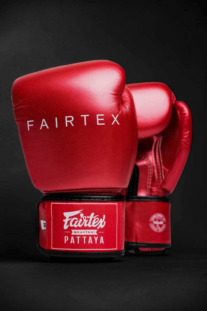 "Fairtex Metallic" bokso pirštinės - Red